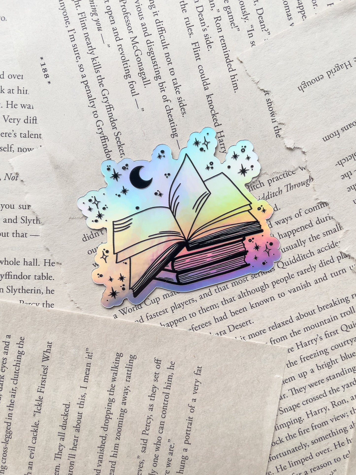 Open Magic Book Holographic Waterproof Sticker | 3”x2.4”