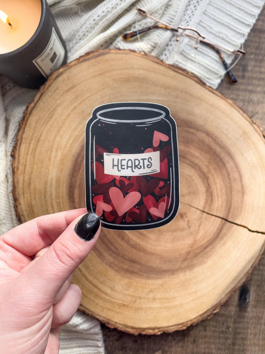 Jar Of Hearts Waterproof Sticker | 3"x2.2"