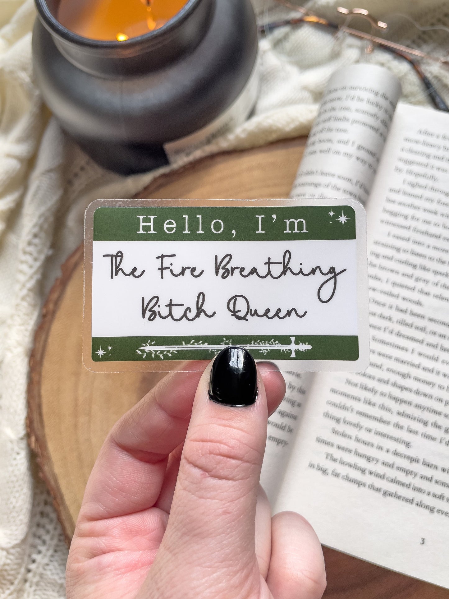 Fire Breathing B*tch Queen Waterproof Sticker | Throne Of Glass | SJM | 2"x3"