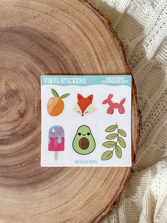 Mini Sticker Sheet | 6 Stickers | 4"x4"