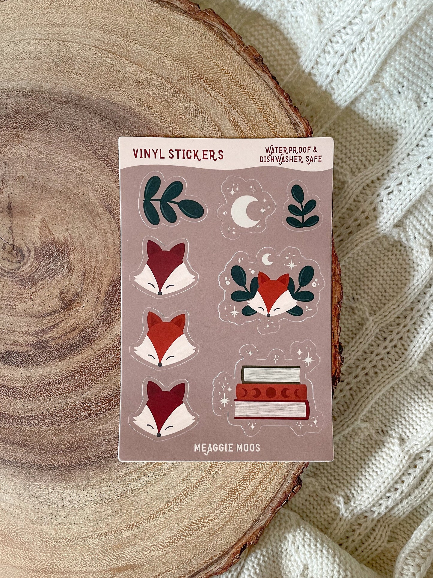 Fox Bookish Sticker Sheet | 8 Stickers | 6"x4"