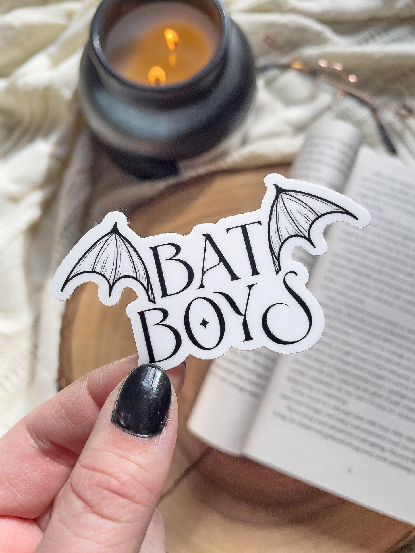 Bat Boys White Waterproof Sticker | A Court of Thorns and Roses | SJM |  3"x1.7"