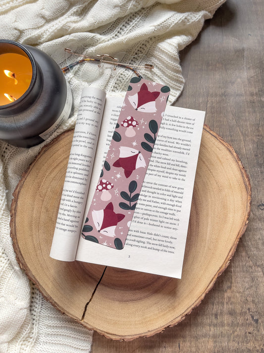 Burgundy Fox Bookmark | 2"x8" Rounded Corners