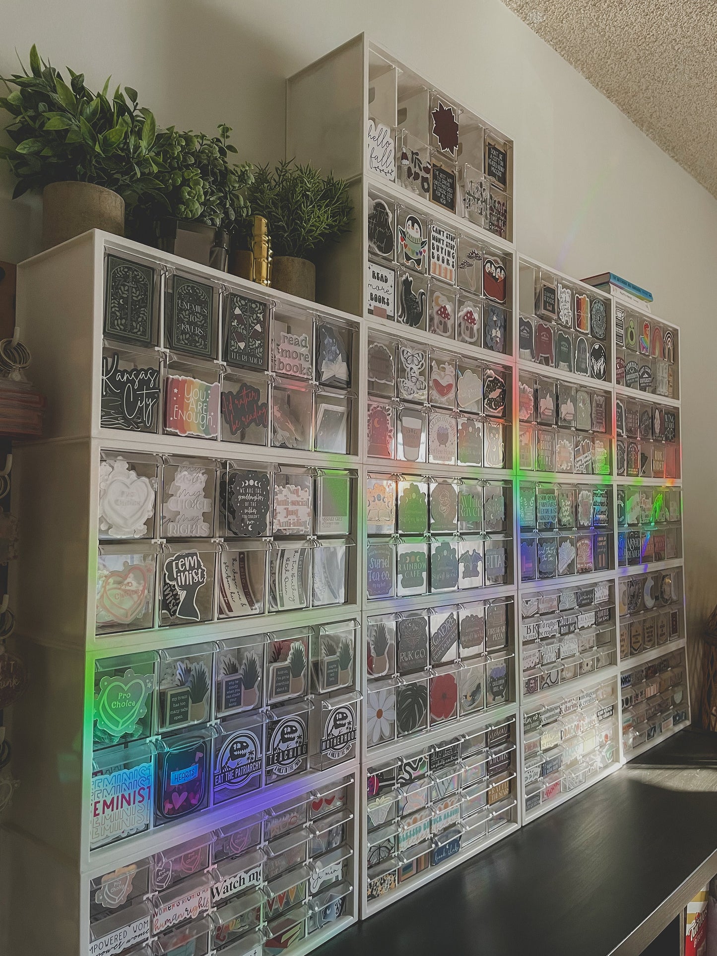 Cozy Bookshelf Suncatcher Window Sticker | 4"x2.6"