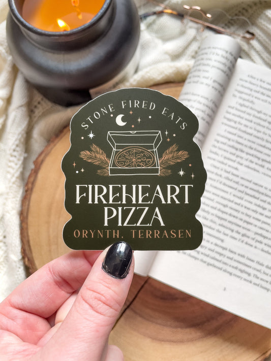 Aelin Fireheart Pizza Throne Of Glass Waterproof Sticker | Aelin Galathynius | Bookish Reader Sticker | Terrasen Book Worm Gift | 2.8"x3"