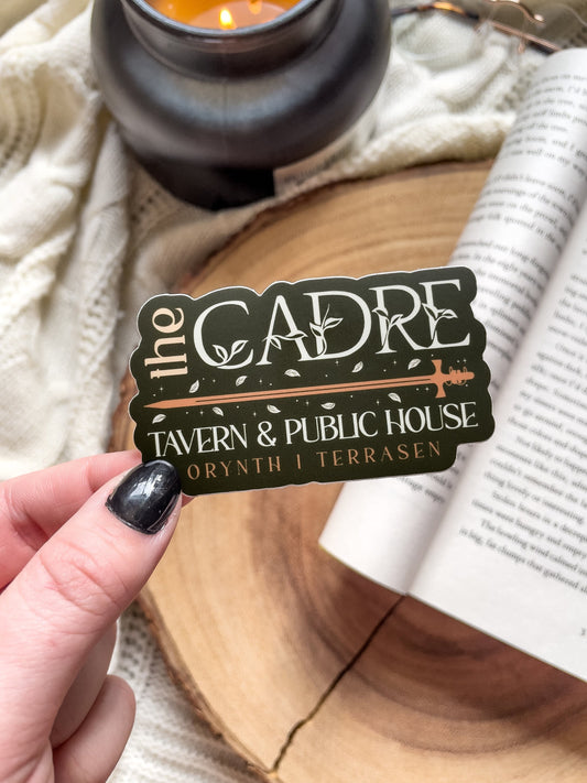 The Cadre Tavern Waterproof Sticker | Throne Of Glass | SJM | 1.7"x3"