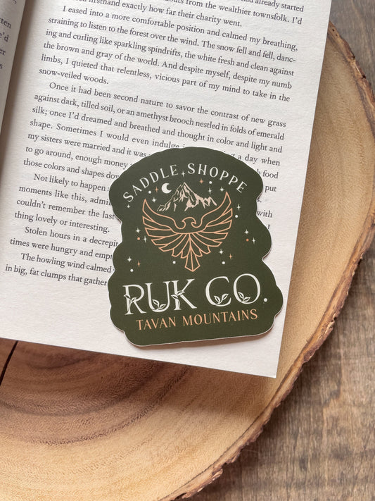 Ruk Saddle Co Waterproof Sticker | Throne of Glass | SJM | 2.7"x3"