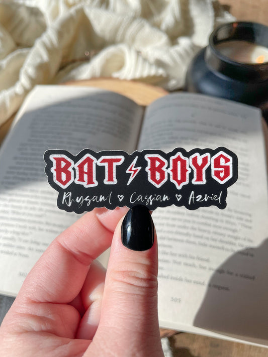 Bat Boys Rock Logo Waterproof Sticker | A Court of Thorns and Roses Sticker | SJM |  3" x 1.2"