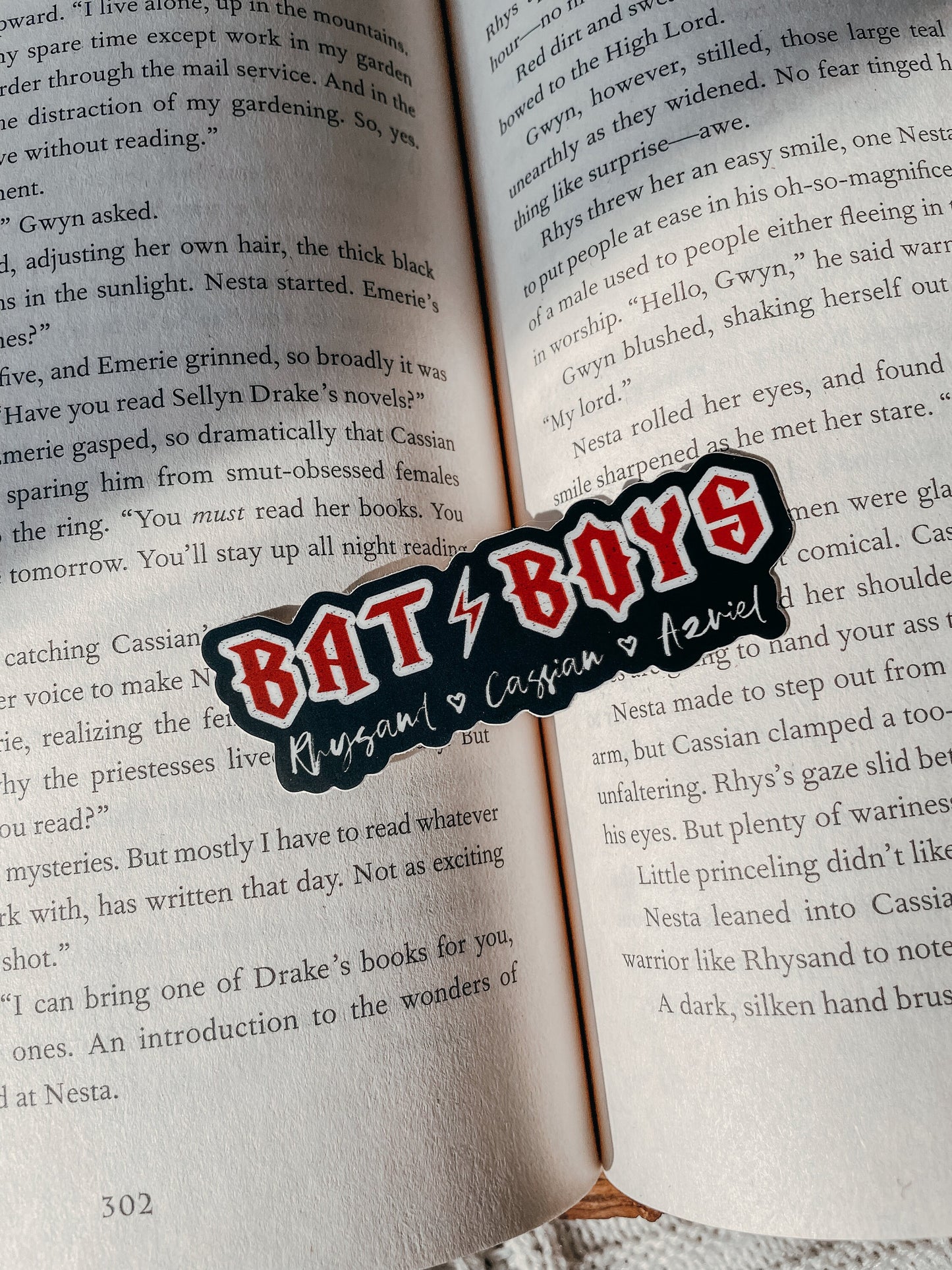 Bat Boys Rock Logo Waterproof Sticker | A Court of Thorns and Roses Sticker | SJM |  3" x 1.2"