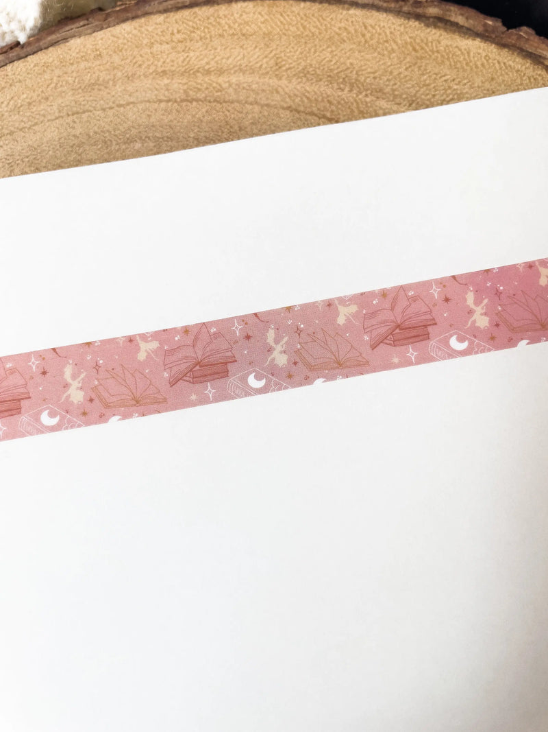 Washi Tape | Pink & Orange Book Dragons