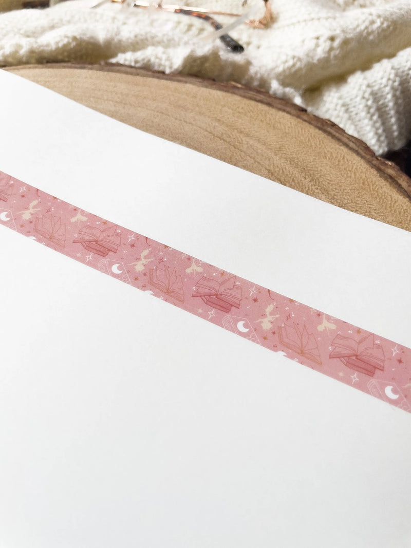 Washi Tape | Pink & Orange Book Dragons
