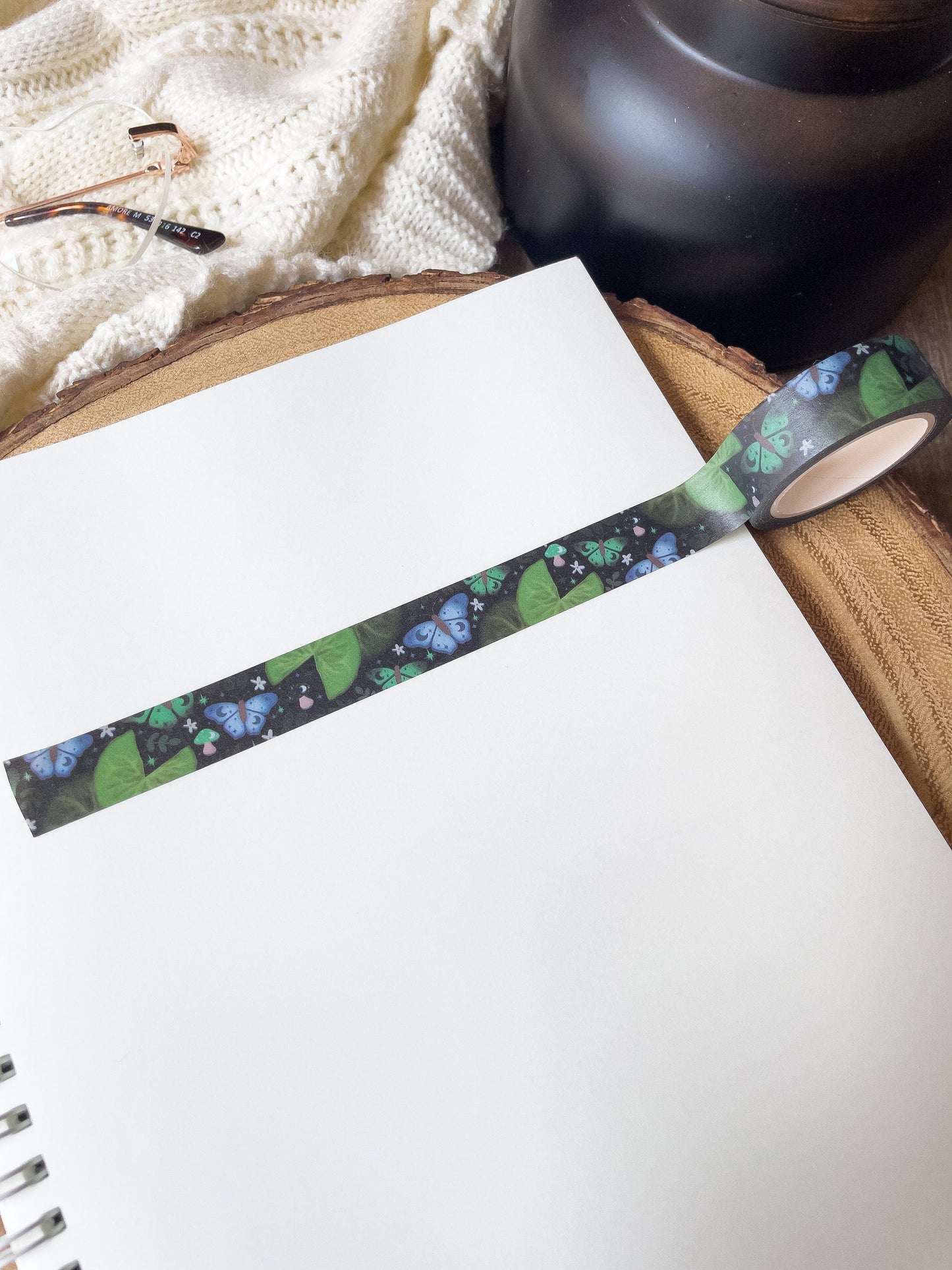 Midnight Lilypad Washi Tape | 15mm Wide by 10m long