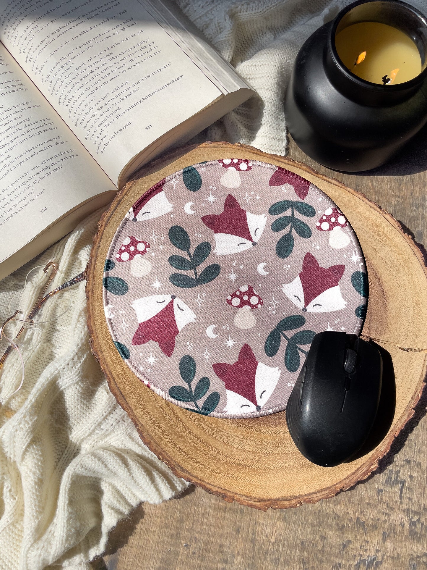 Burgundy Fox Mousepad | 8.6"