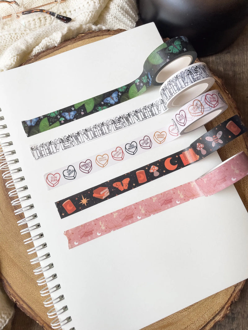 Washi Tape | Pink & Orange Book Dragons