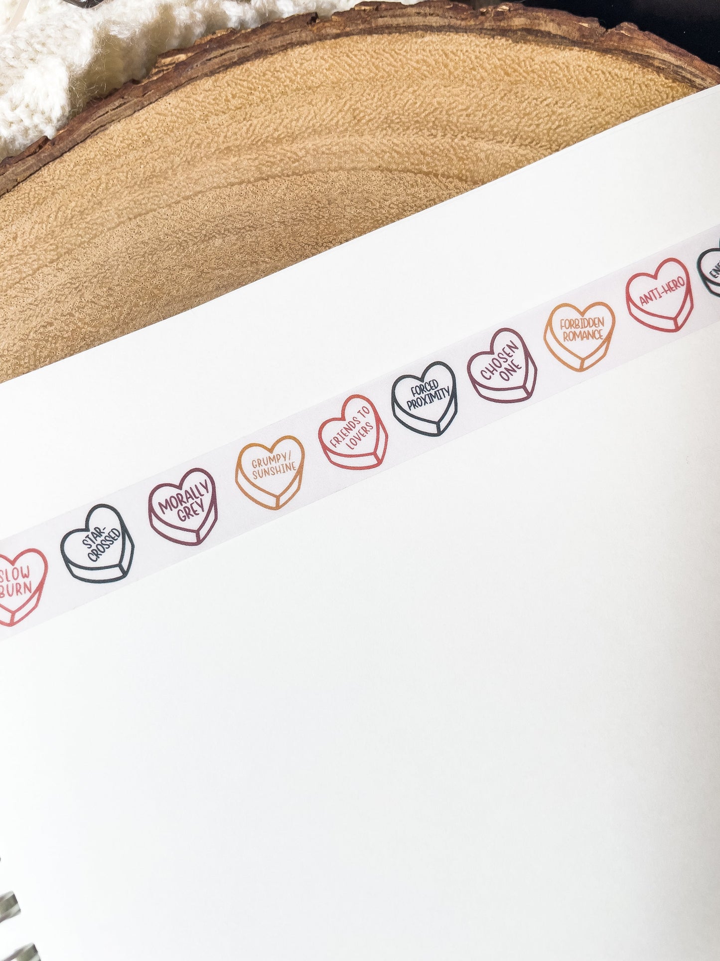 Book Trope Conversation Heart Washi Tape | 15mm Wide by 10m long