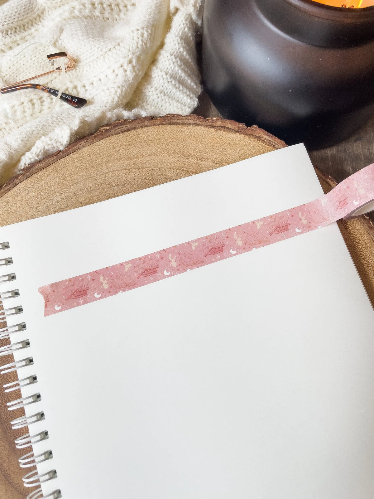 Washi Tape | Pink & Orange Book Dragons