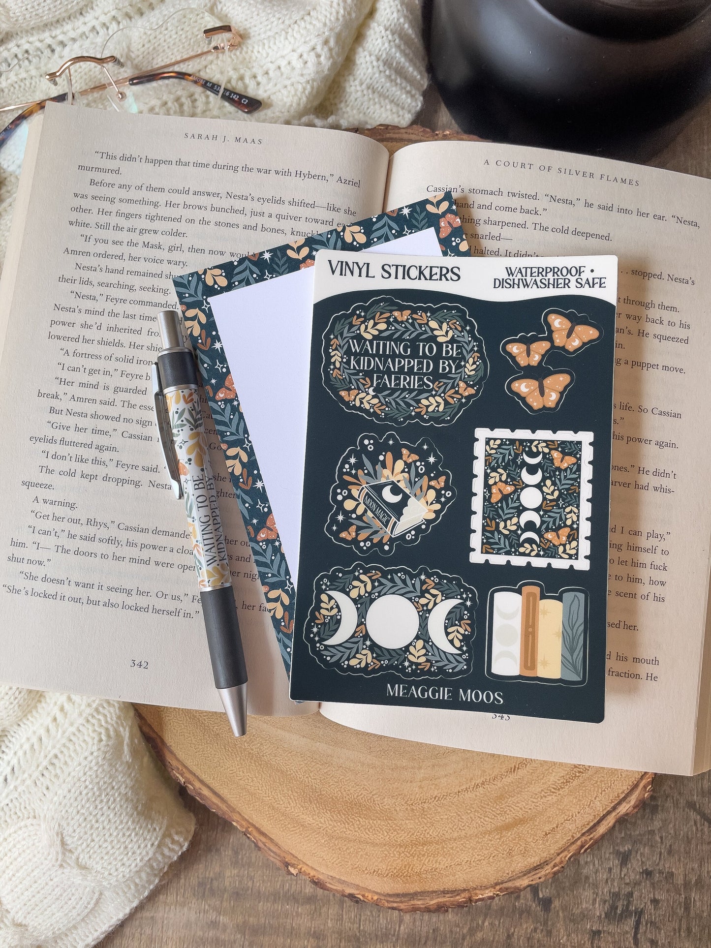 Faerie Garden Bookish Sticker Sheet | 6 Stickers | 6"x4"