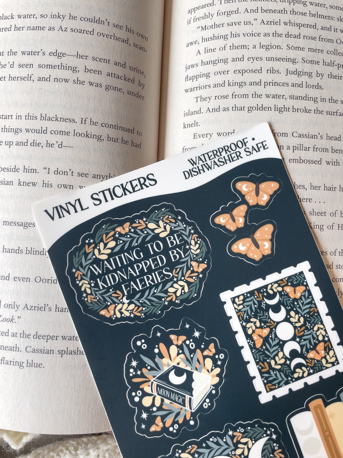 Faerie Garden Bookish Sticker Sheet | 6 Stickers | 6"x4"