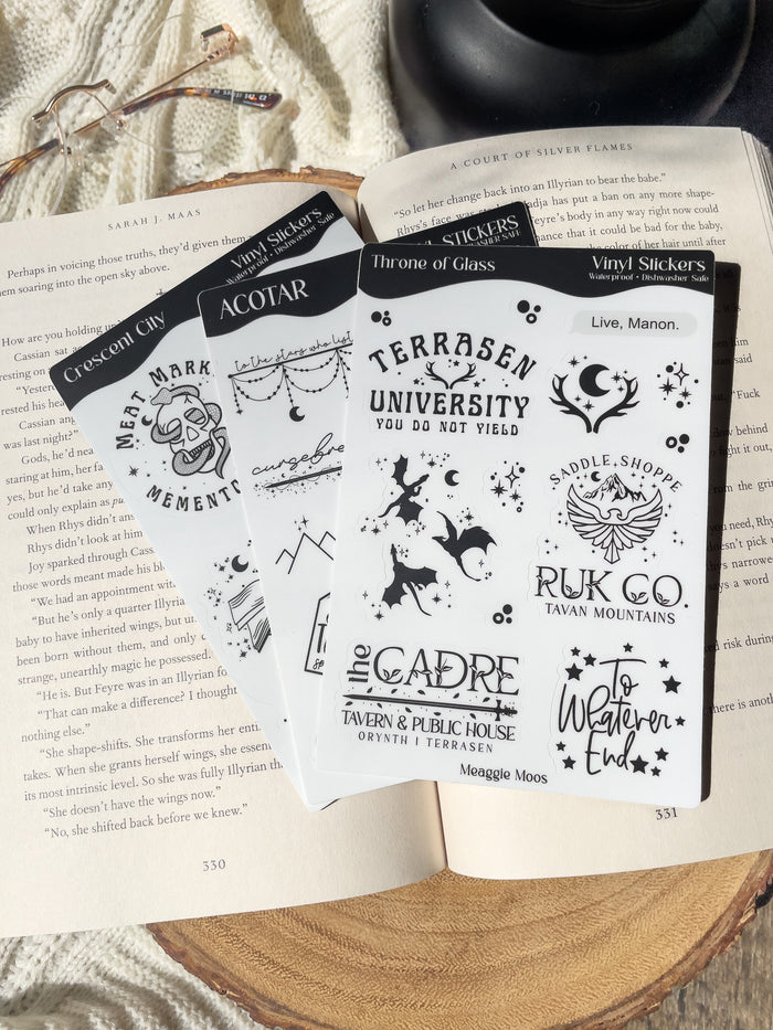 Throne of Glass Bookish Sticker Sheet