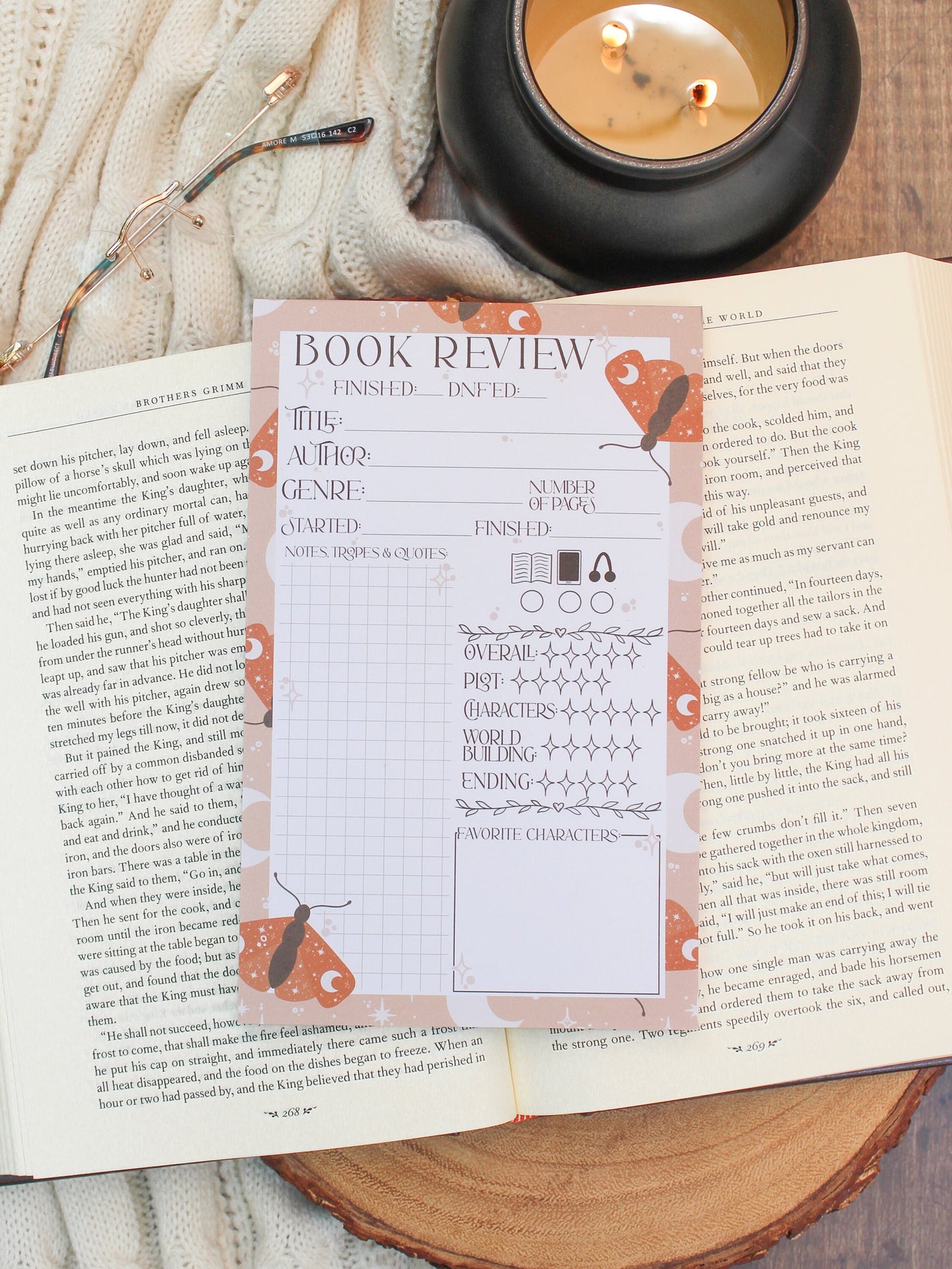 Book Review Notepad Celestial Moths | 5"x8"