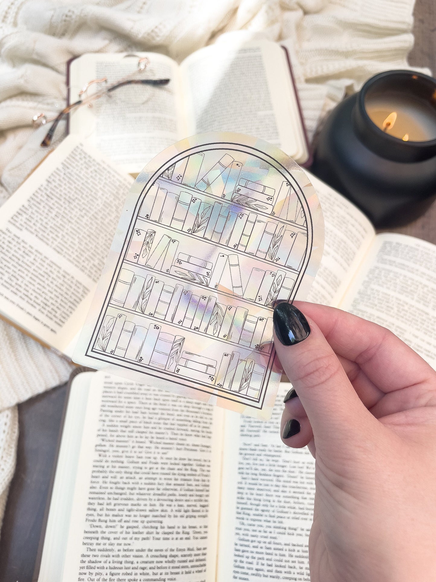 Magical Bookshelf Suncatcher Window Sticker | 4"x3.1"