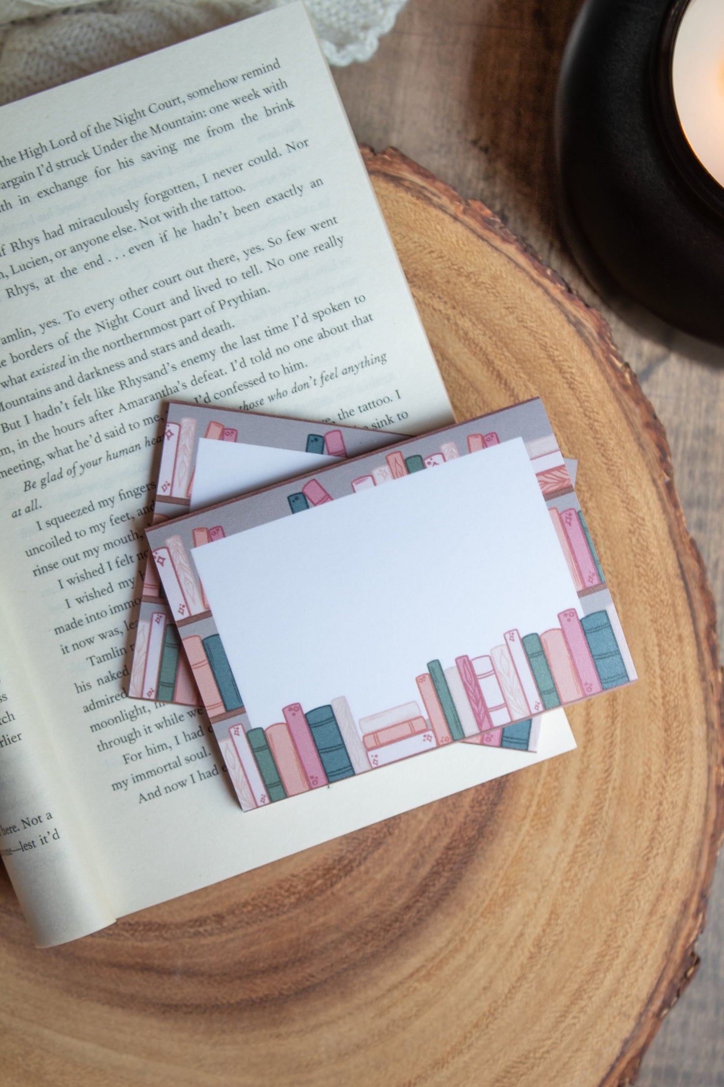 Cozy Hygge Bookshelf 3x4 Post-it® | 50 Full Color Self-Adhesive Pages