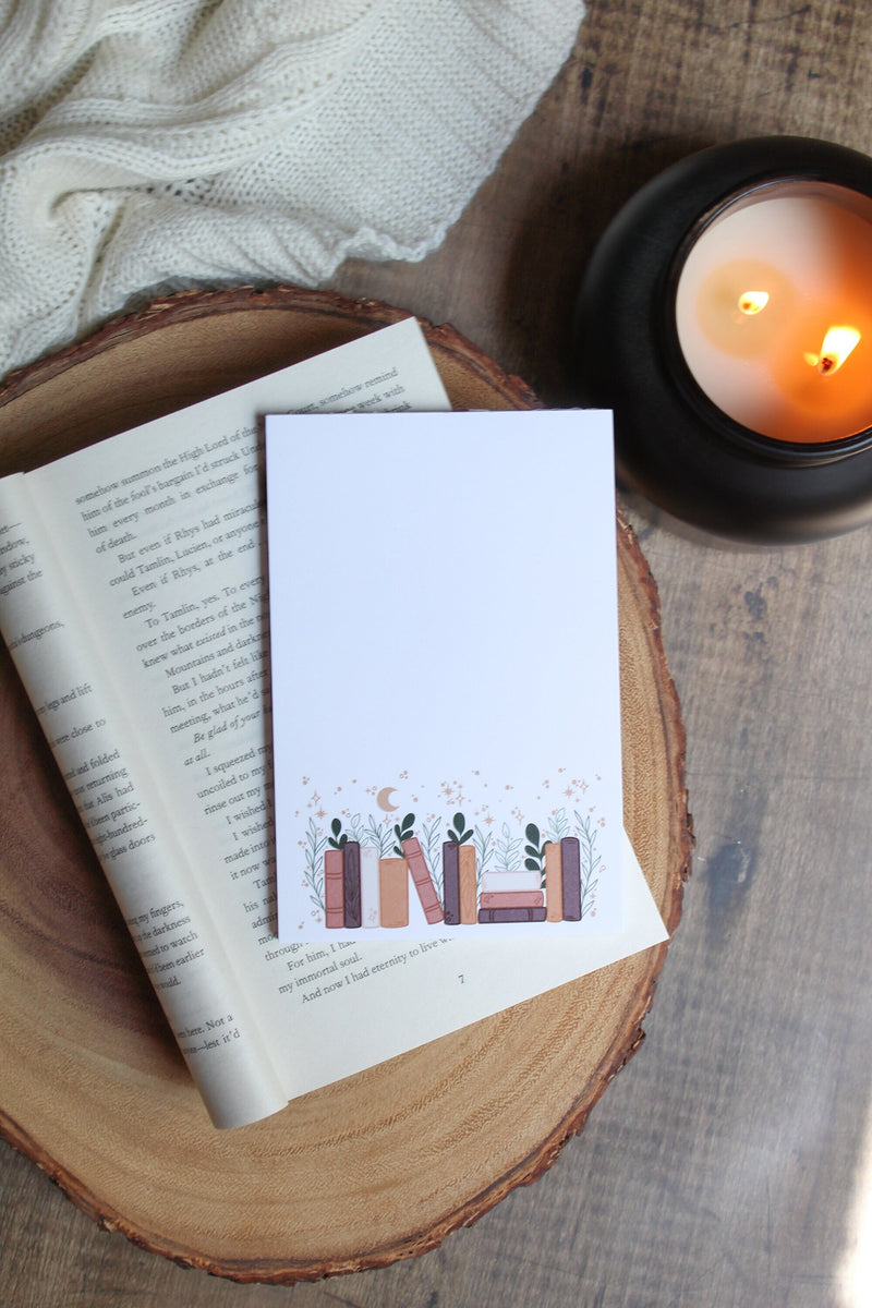 Autumn Magical Books Notepad | 4"x6" | Warm Tones | Bullet Journal Pages | Bookish Gift | Book Lover Notepad | Reader Stationery