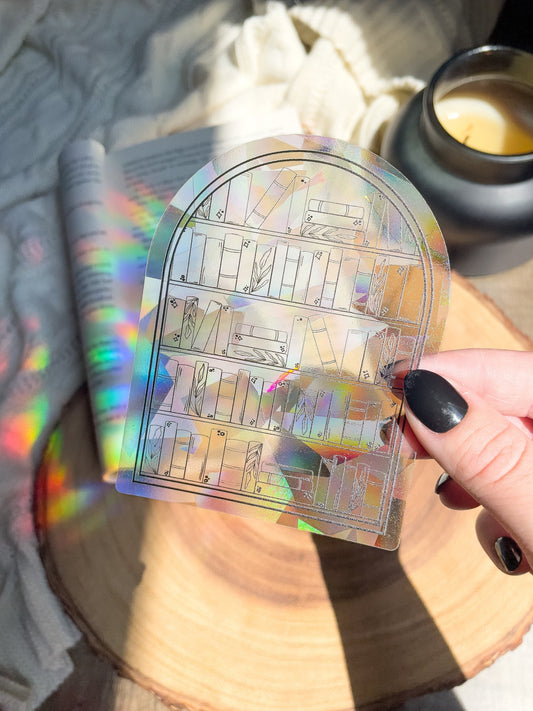 Magical Bookshelf Suncatcher Window Sticker | 4"x3.1"