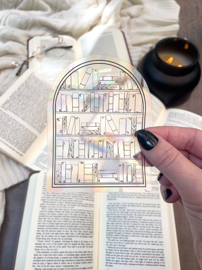 Magical Bookshelf Suncatcher Window Sticker | 4"x3.1"
