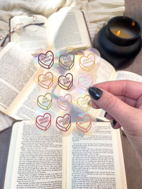 Book Trope Heart Suncatcher Window Sticker | 4"x3"