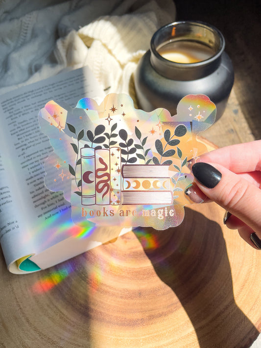 Books Are Magic Suncatcher Window Sticker | 4"x3.2"