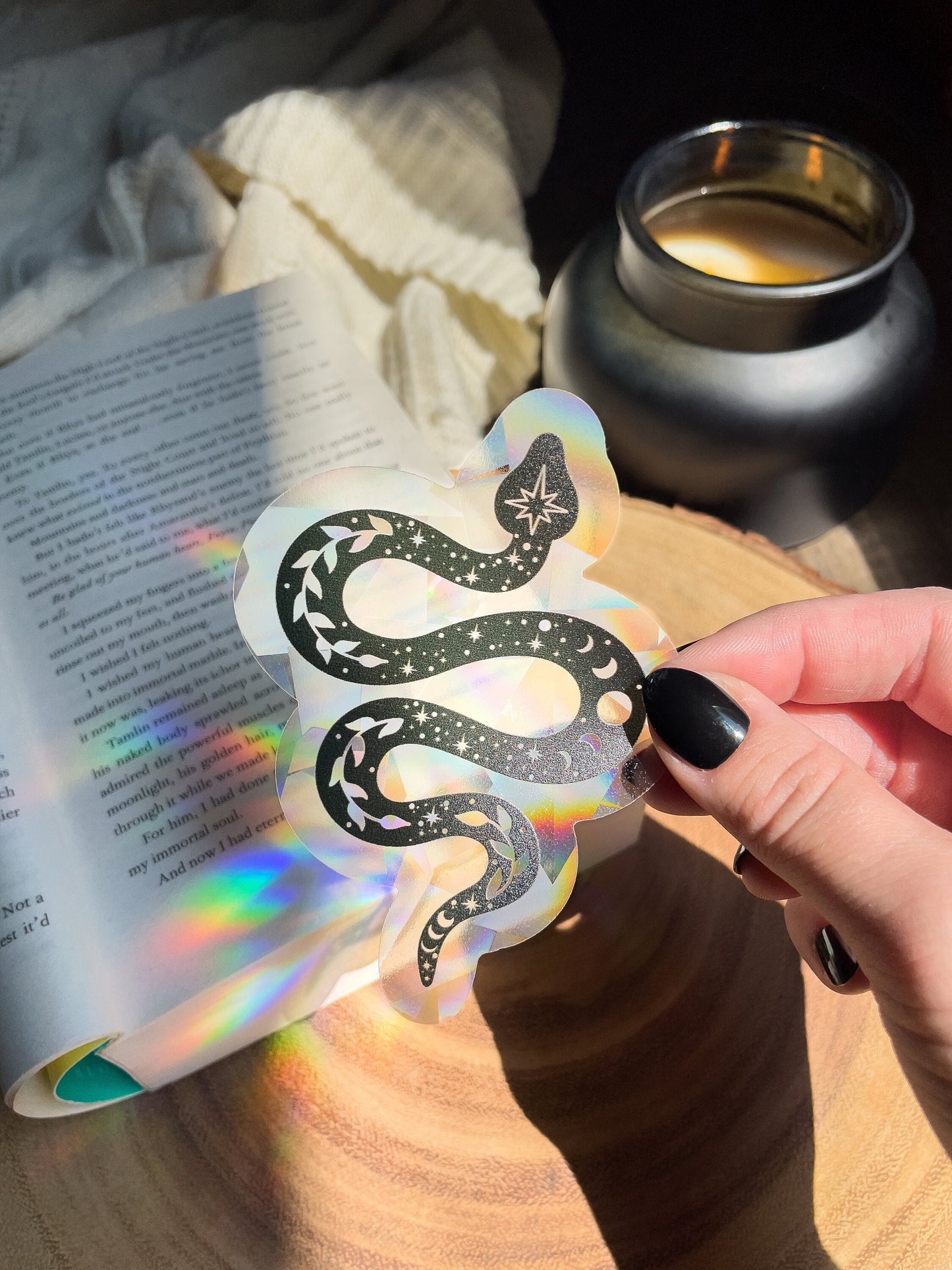 Celestial Serpent Suncatcher Window Sticker | 4"x2.9"