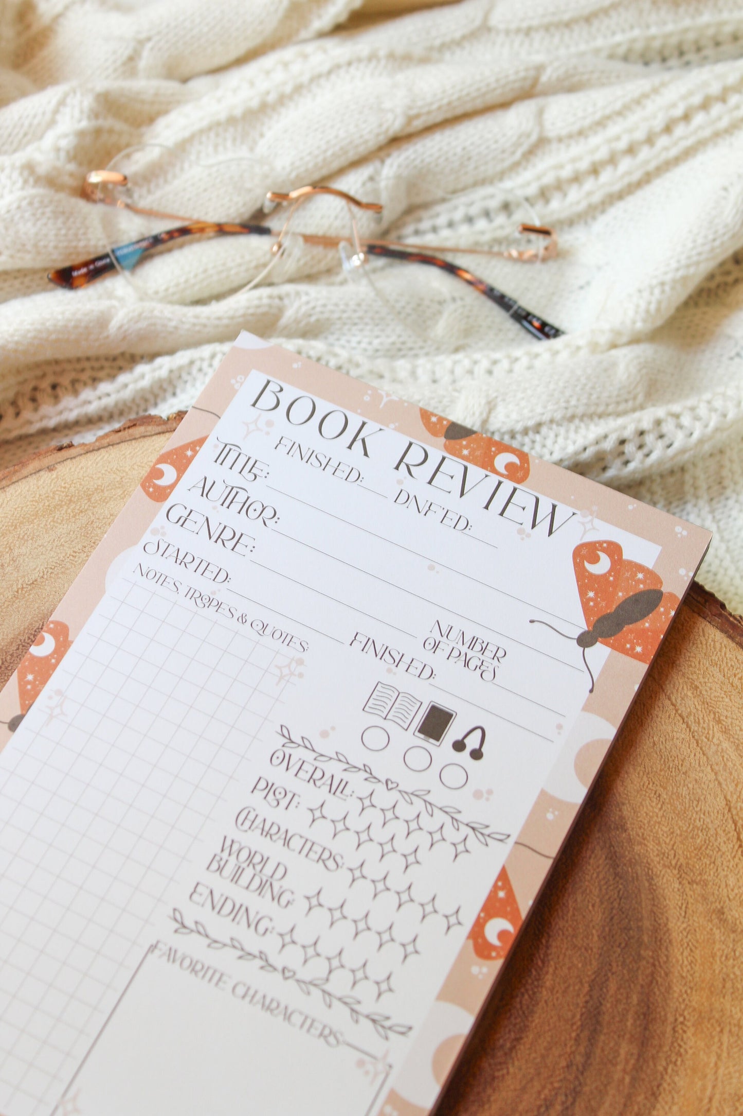 Book Review Notepad Celestial Moths | 5"x8"