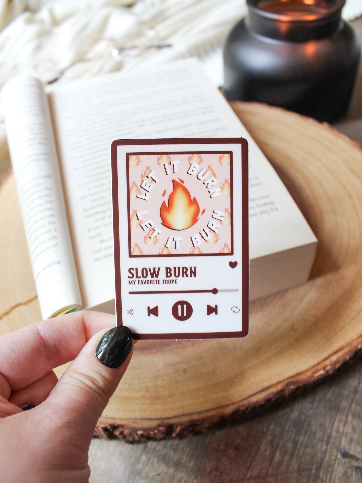 Slow Burn Book Trope Waterproof Sticker | 3"x2"