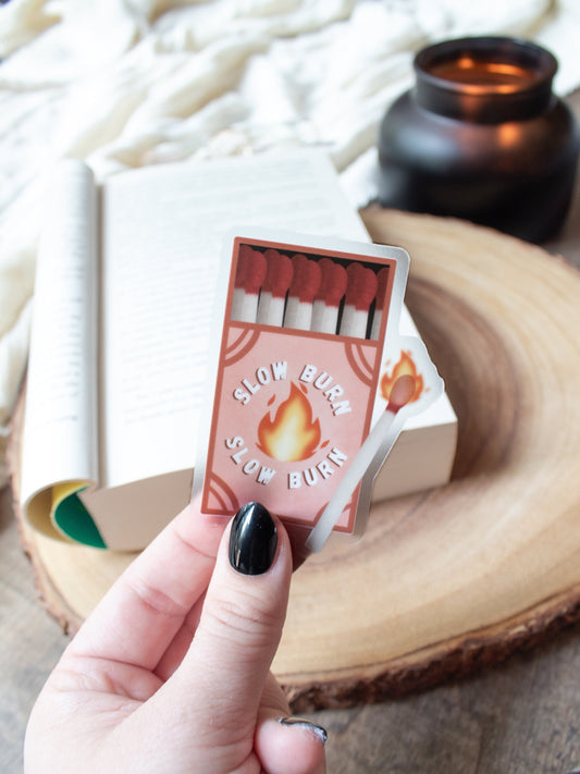 Slow Burn Book Trope Match Box Waterproof Sticker | 3"x2.2"