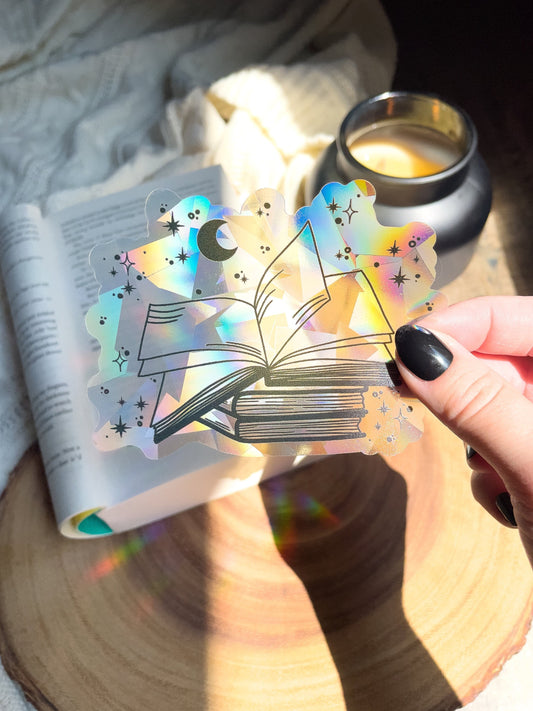 Magical Open Book Suncatcher Window Sticker | 4"x3.1"