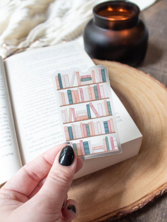 Cozy Hygge Bookshelf Waterproof Sticker | 3"x1.9"