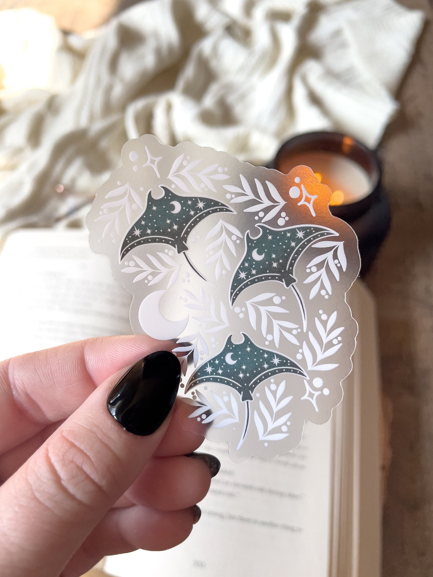 Celestial Stingray Waterproof Sticker | 3"x2.2"