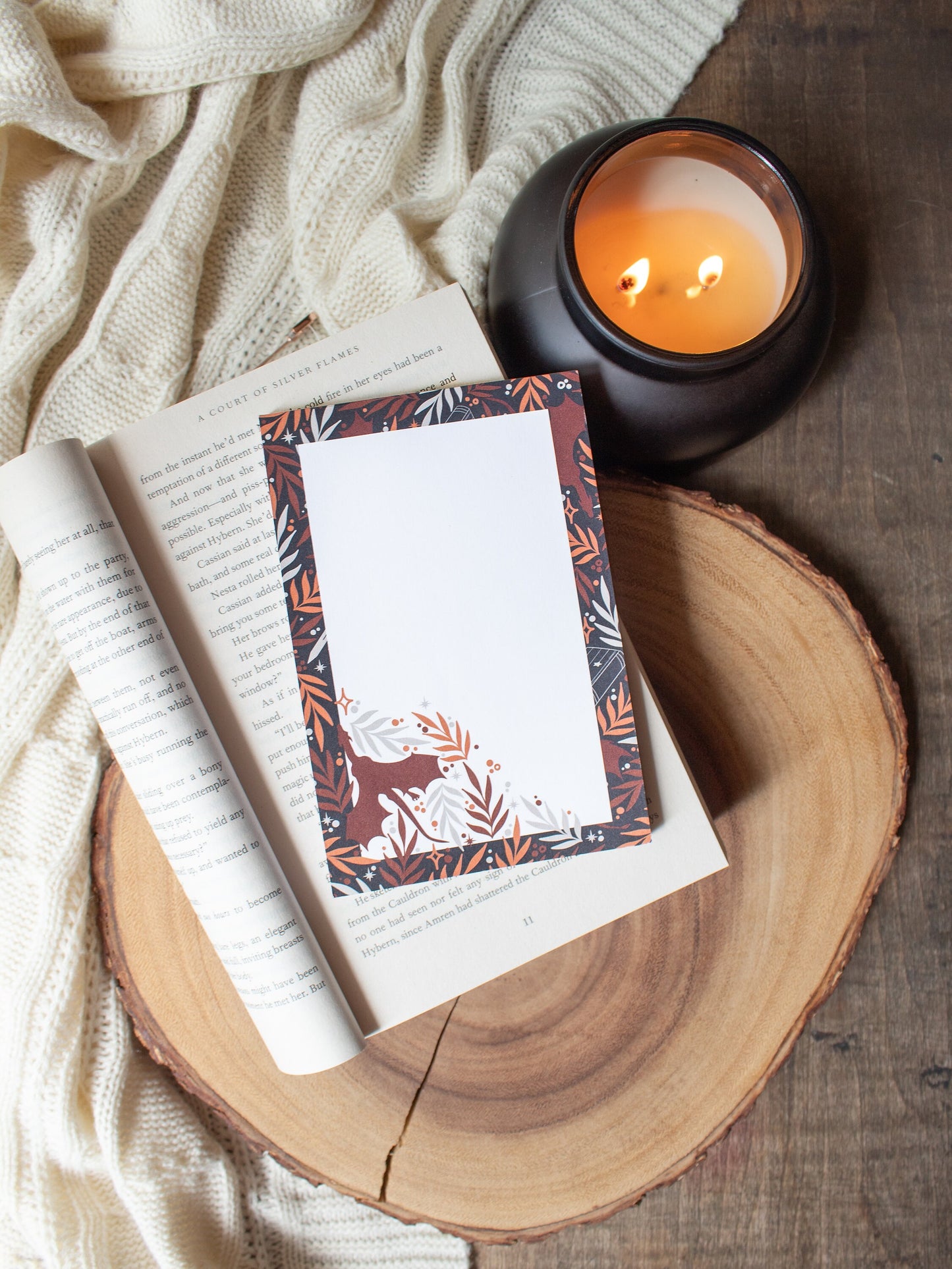 Book Dragon Notepad | 4"x6" | Navy, Red, and Orange