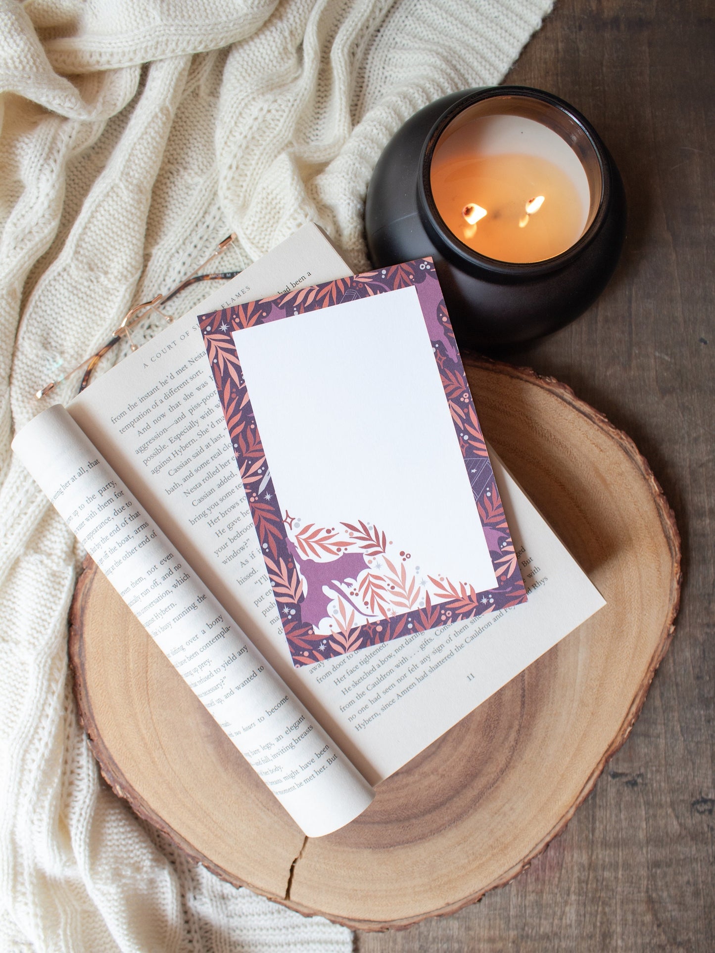 Book Dragon Notepad | 4"x6" | Purple and Orange