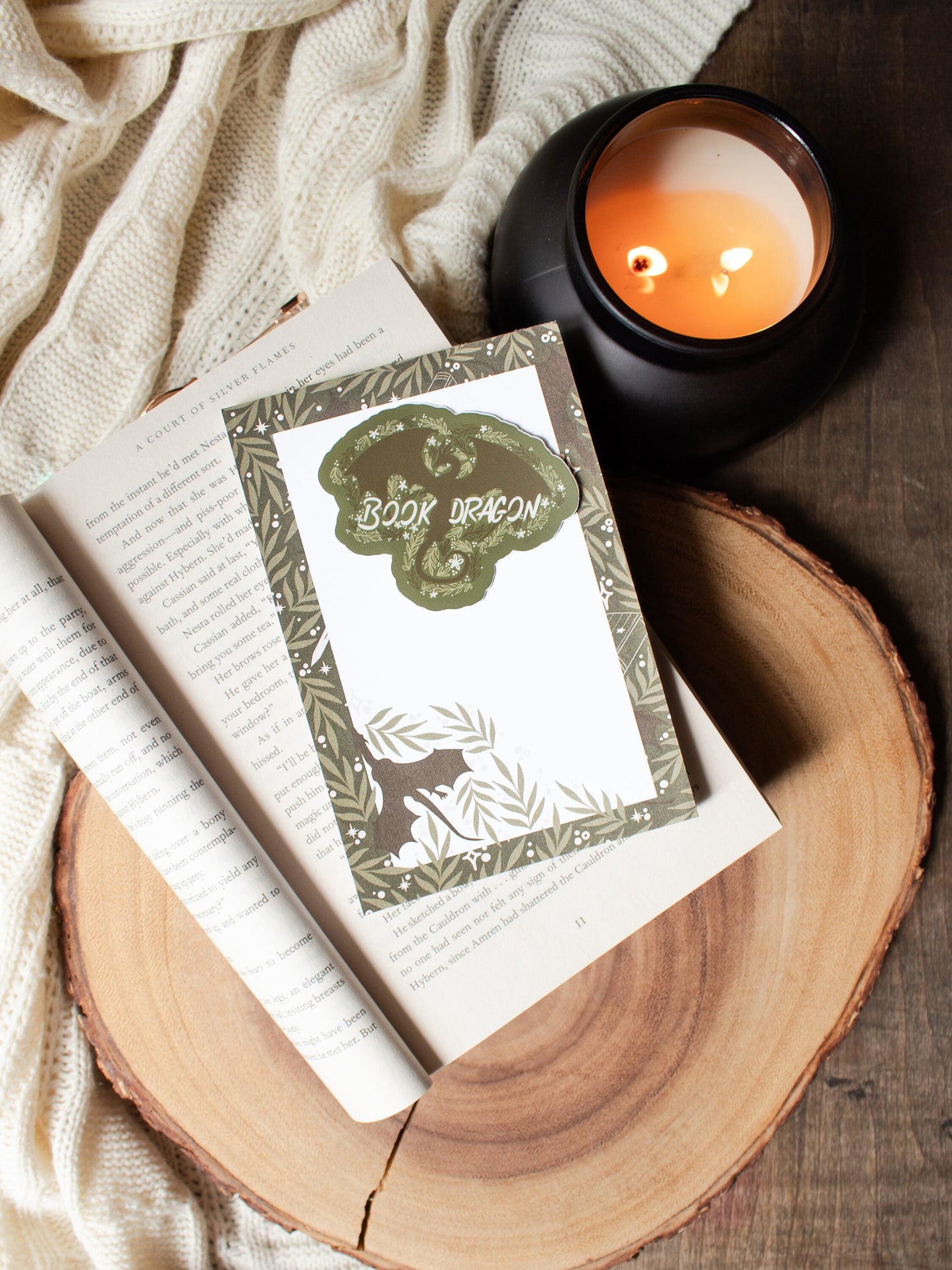 Book Dragon Notepad | 4"x6" | Green