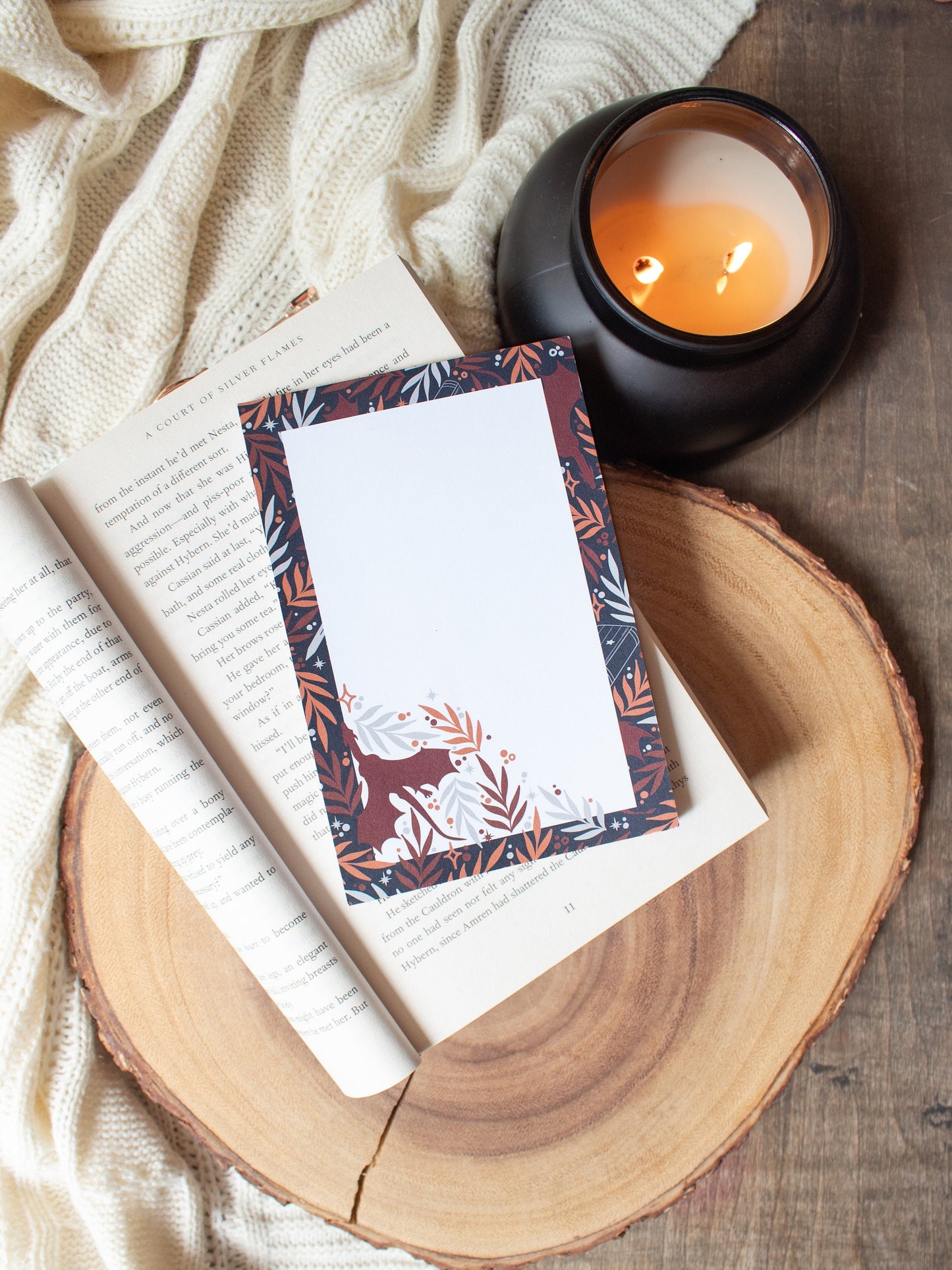 Book Dragon Notepad | 4"x6" | Navy, Red, and Orange