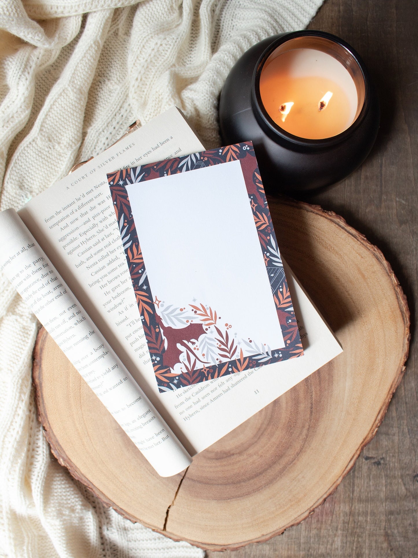 Book Dragon Notepad | 4"x6" | Navy, Red, and Orange