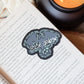 Book Dragon Sticker | Charcoal and Blue | 3x2.4
