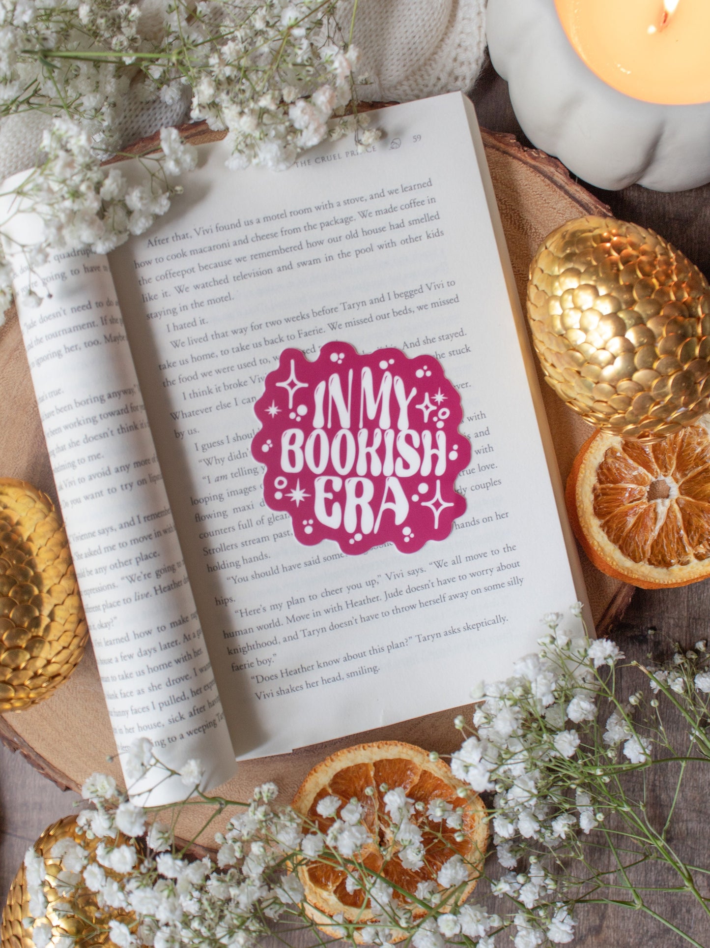 In My Bookish Era Hot Pink Waterproof Sticker | 3"x3"