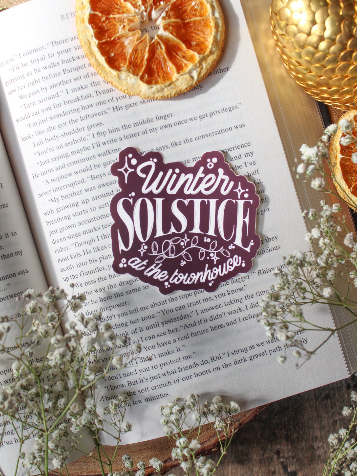 Winter Solstice at the Townhouse Waterproof Sticker | A Court of Thorns and Roses | SJM | 3"x3"