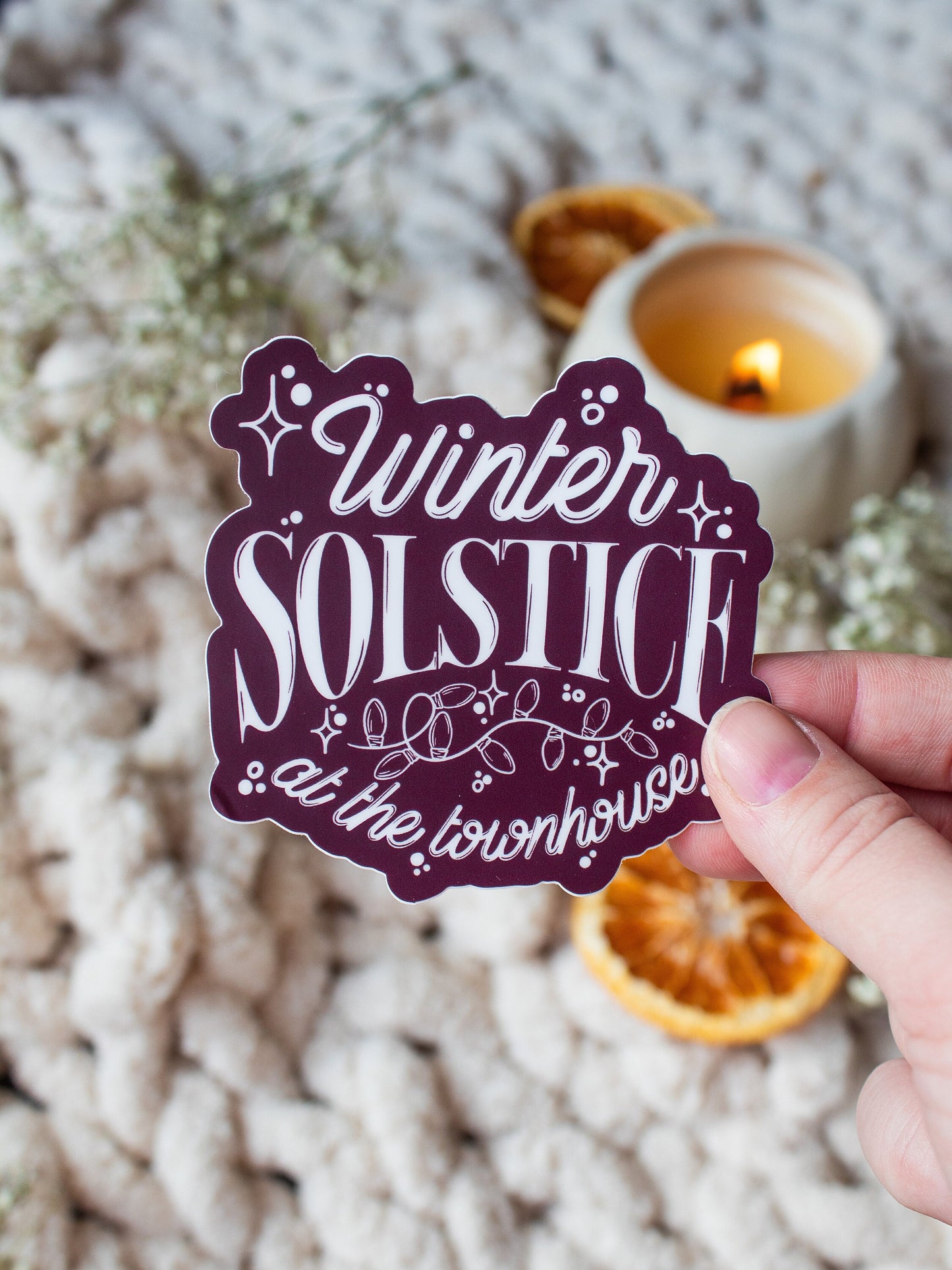 Winter Solstice at the Townhouse Waterproof Sticker | A Court of Thorns and Roses | SJM | 3"x3"