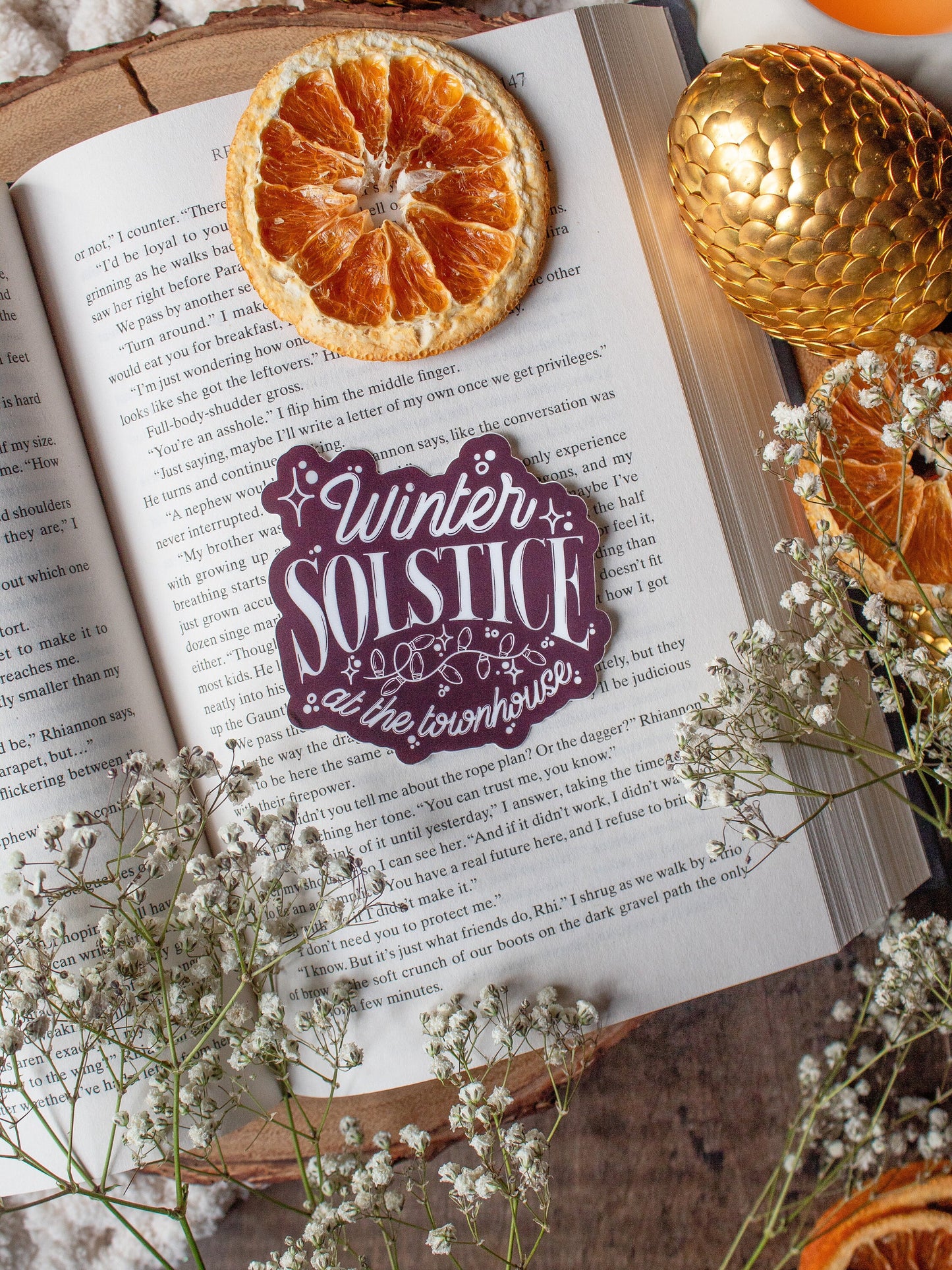 Winter Solstice at the Townhouse Waterproof Sticker | A Court of Thorns and Roses | SJM | 3"x3"