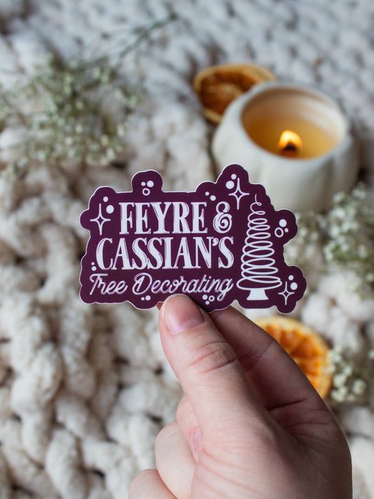 Feyre and Cassian Tree Decorating Waterproof Sticker | A Court of Thorns and Roses | SJM | 2"x3"