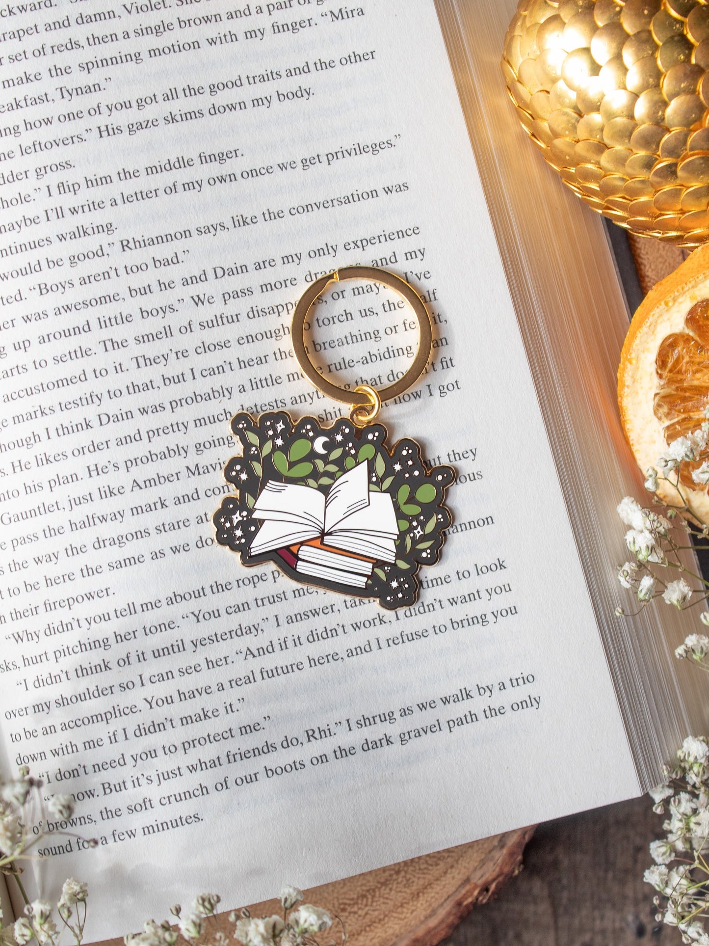 Open Magical Book Hard Enamel Keychain